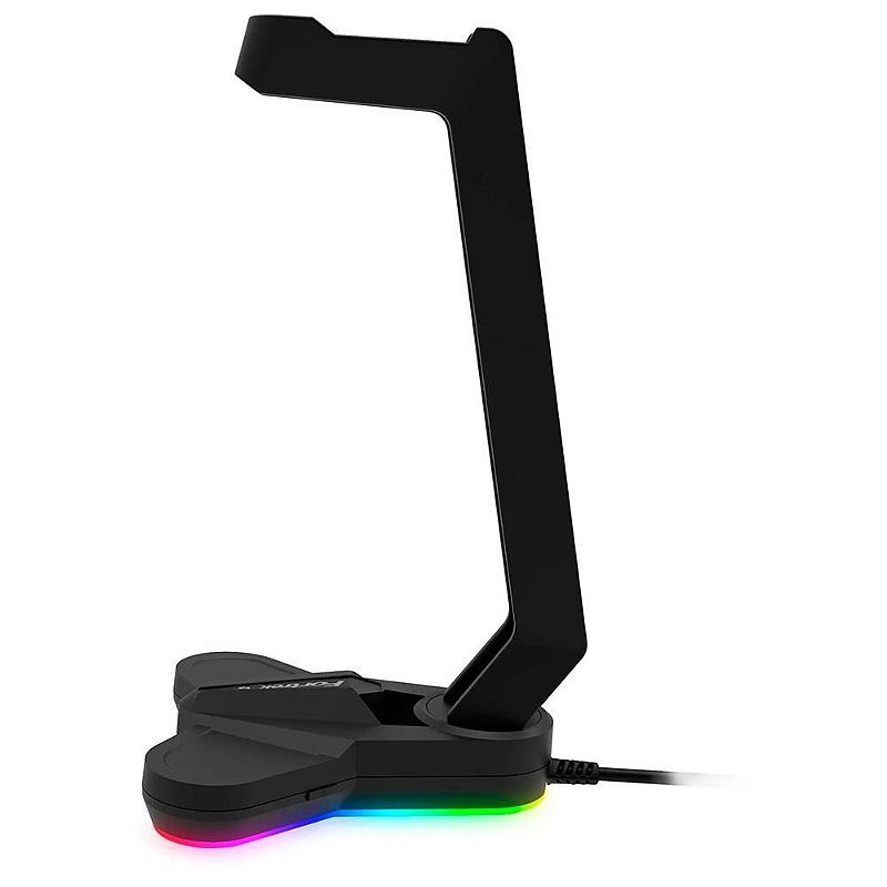 Suporte para Headset Fortrek Vickers RGB Preto 70534 com 9 Efeitos de Iluminação e Cabo Trançado 1.5m