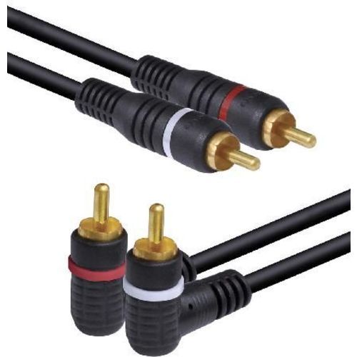 Cabo RCA Macho x RCA 90 Graus 5 Metros 4mm Profissional Cobre Blindado - Imagem 2