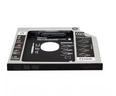Adaptador Caddy Exbom HDCA-S095 para Notebook 9.5mm SATA para HD ou SSD 2.5" - Imagem 3