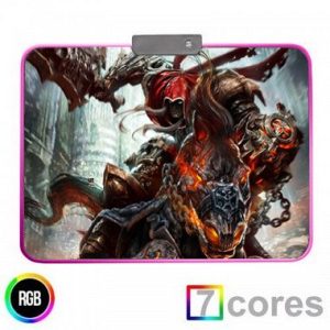 Mouse Pad Gamer Knup KP-S012 RGB 350x250mm Superfície Tecido Base Borracha Antiderrapante
