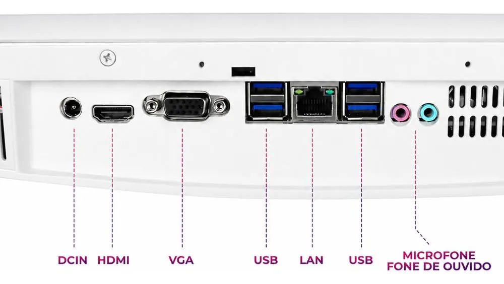 Computador All in One GRASEP D-AI04 Intel Core i5-4300U 8GB SSD 512GB Tela 21.5 Full HD