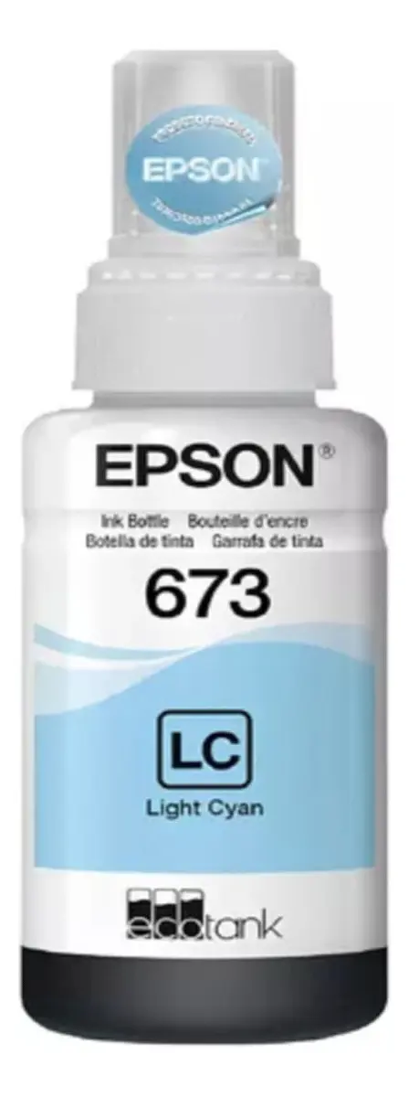 Refil de Tinta EPSON Ciano Claro 70ml Original para EcoTank L800 L805 L810 L850 L1800