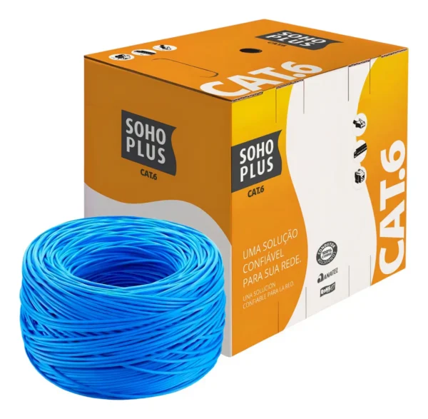Cabo de Rede FURUKAWA SOHOPLUS CAT6 UTP 24AWG Caixa com 305 Metros Azul