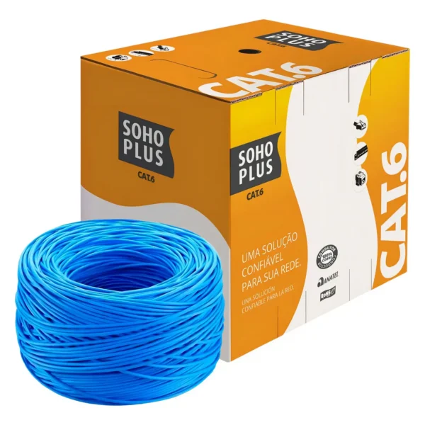 Cabo de Rede FURUKAWA SOHOPLUS CAT6 UTP 24AWG Caixa com 305 Metros Azul