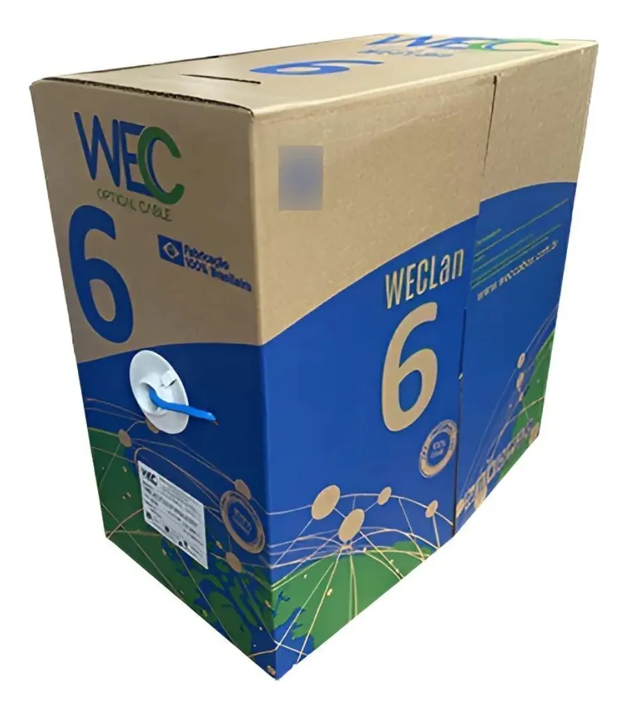 Cabo de Rede CAT6 WEC 24AWG Caixa 305M Azul Homologado - Imagem 2