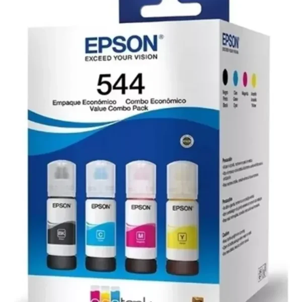 Kit Refil de Tinta EPSON T544520-4P 4 Cores 65ml Rendimento 7.5K Color/4.5K Preto Ecotank L Series