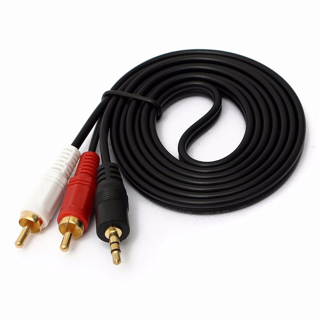 Cabo de Áudio P2 Estéreo para 2 RCA Macho Exbom CBX-A2RCA30 3 Metros