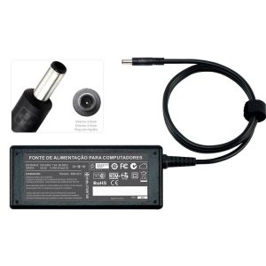 Fonte Carregador Notebook Dell 19.5V 3.34A 65W Pino Fino 4.5x3.0mm com Agulha