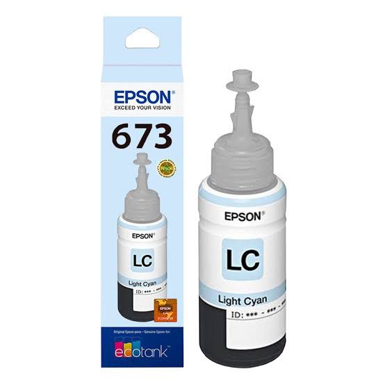 Refil de Tinta EPSON T673520 Ciano Claro 70ml Original para EcoTank L800 L805 L810 L850 L1800