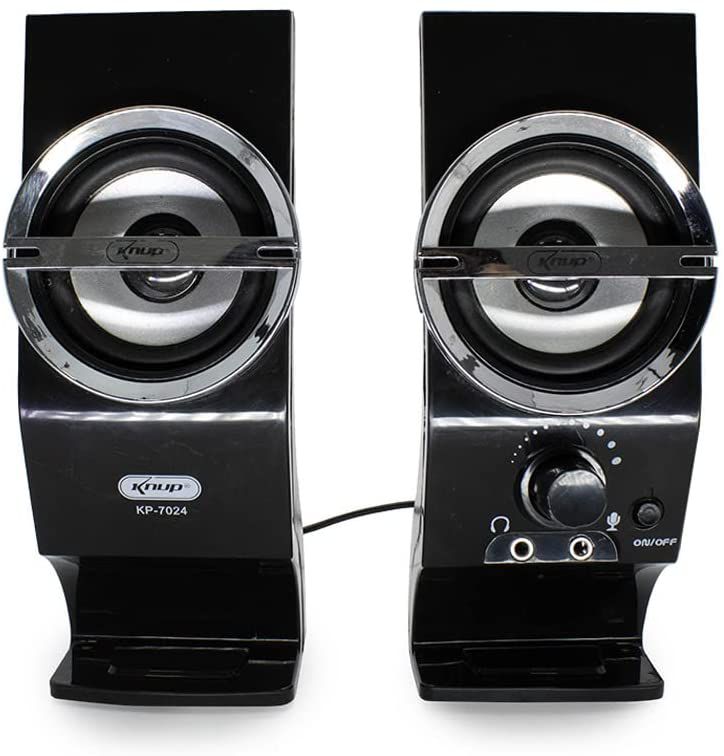 Caixa de Som Knup KP-7027 12W RMS 2.0 Alimentação USB Conexão P2 3.5mm Preta - Imagem 2