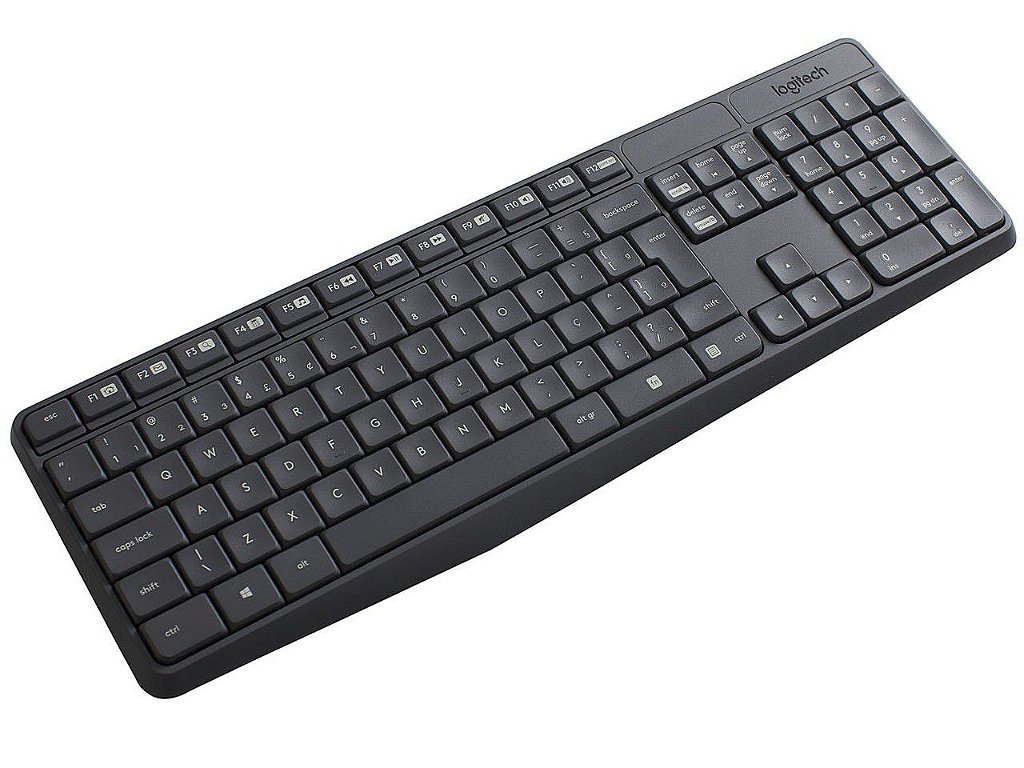 Kit Teclado e Mouse Sem Fio Logitech MK235 Conexão USB Layout ABNT2 1000 DPI Cinza - Imagem 4