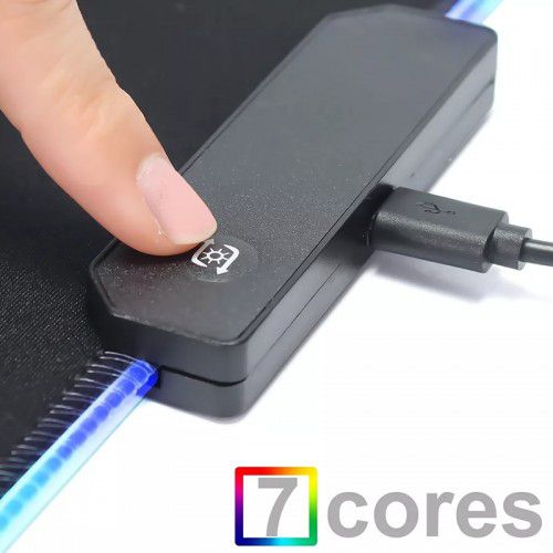 Mouse Pad Gamer Exbom MP-LED3080 RGB 11 Efeitos 800x300x4mm USB - Imagem 3