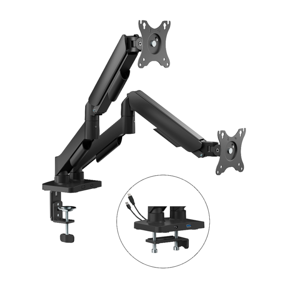 Suporte de Mesa Duplo Articulado Bluecase Ergo Flexy BSMTS02U-1B para Monitores 17-32