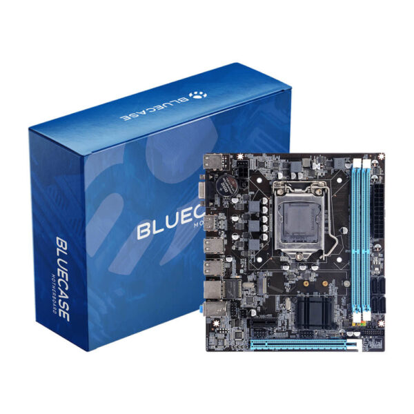 Placa Mãe Bluecase BMBH61-G2HG-M2 Socket 1155 para Intel Core i3/i5/i7, 2x DDR3, M.2 NVMe, LAN Gigabit, HDMI e VGA