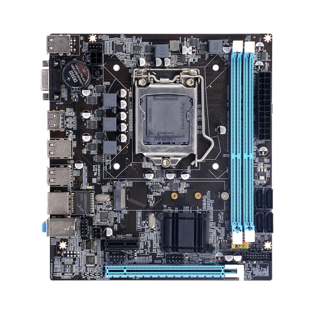 Placa Mãe Bluecase BMBH61-G2HG-M2 Socket 1155 para Intel Core i3/i5/i7, 2x DDR3, M.2 NVMe, LAN Gigabit, HDMI e VGA - Imagem 2