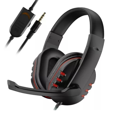 Headset Gamer Leboss FN-606 Vermelho com Microfone Conector P3 3.5mm 4 Vias para PC e Console