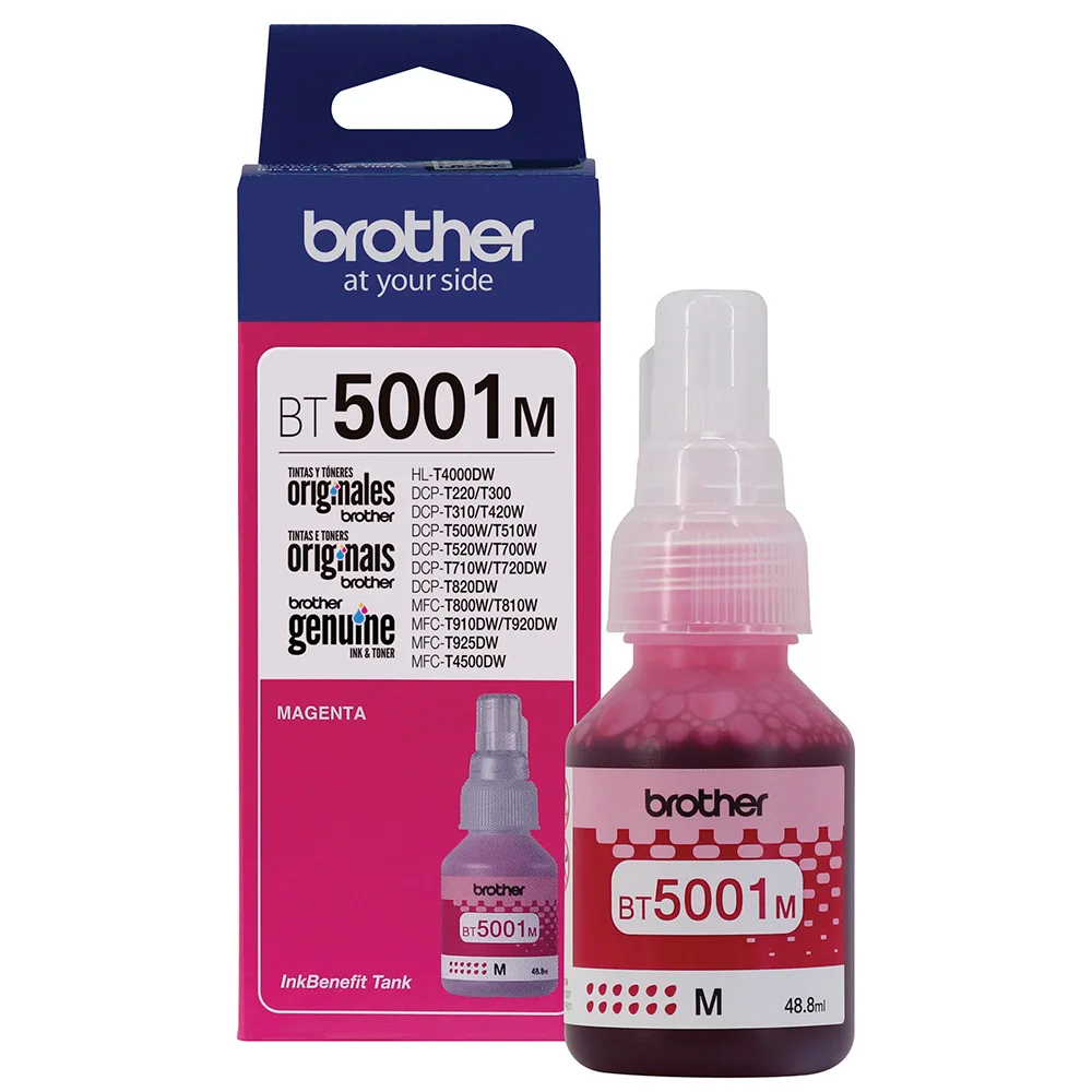 Refil de Tinta Brother BT5001M Original Magenta 48,8ml para Impressoras InkBenefit Tank - Imagem 2