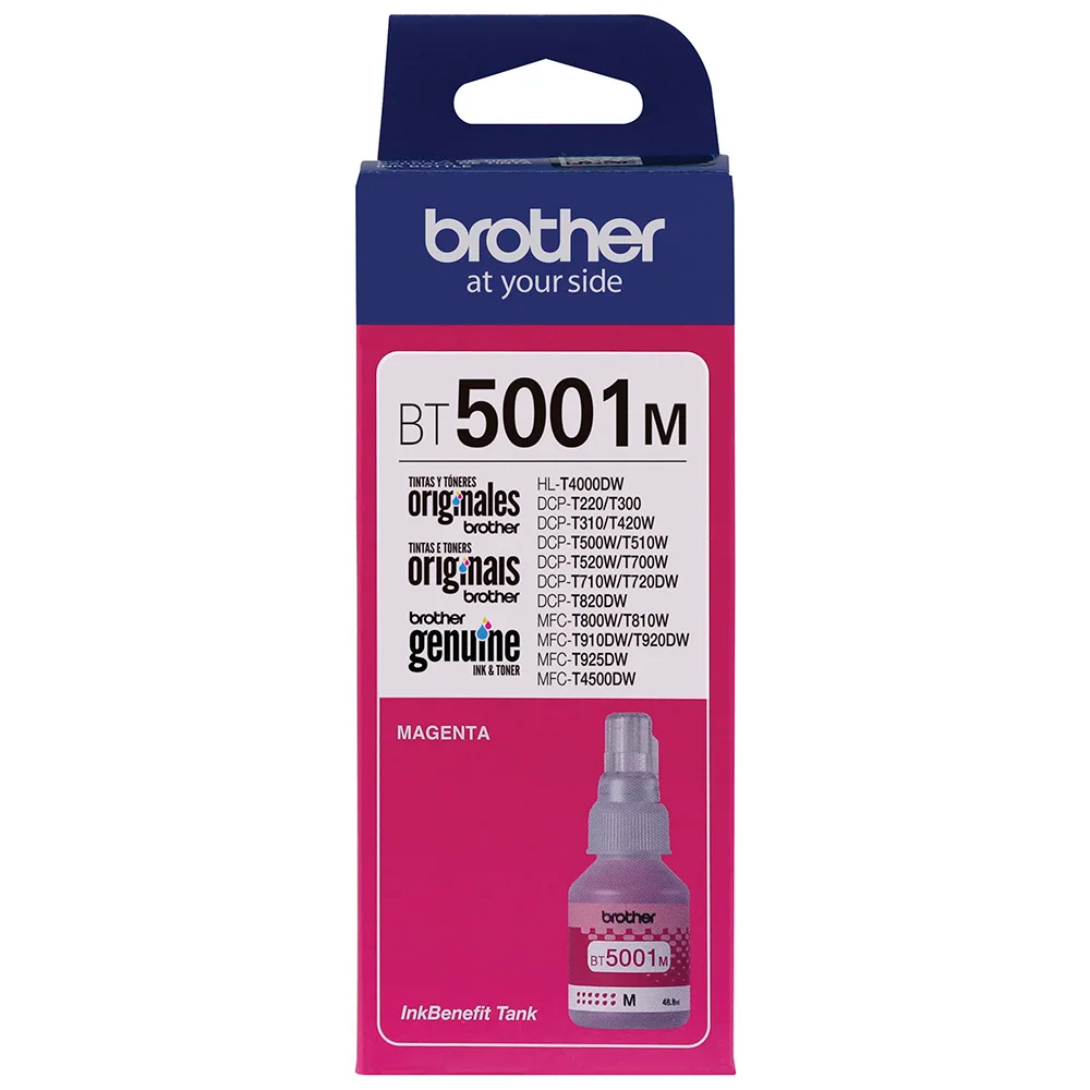 Refil de Tinta Brother BT5001M Original Magenta 48,8ml para Impressoras InkBenefit Tank - Imagem 3