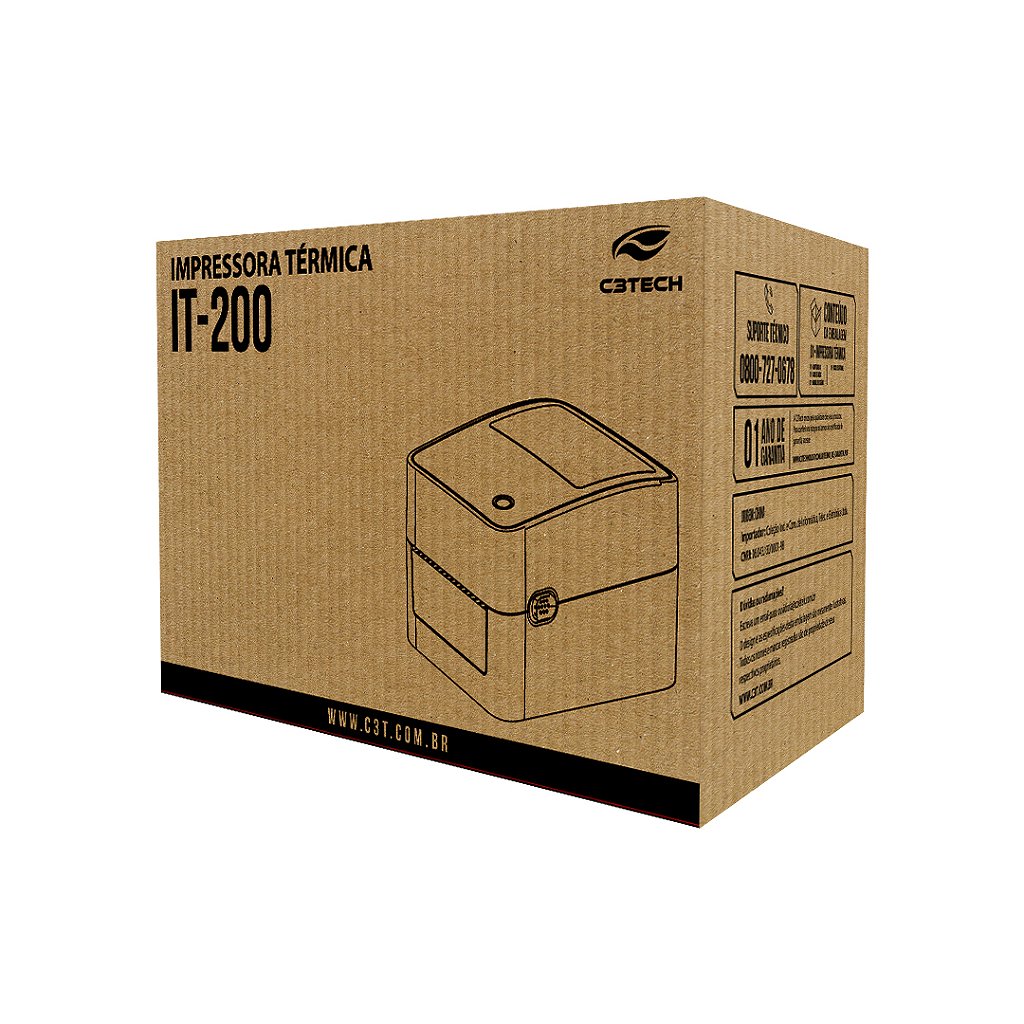 Impressora Térmica para Etiquetas 108mm c/Serrilha IT-200 C3Tech - Imagem 4