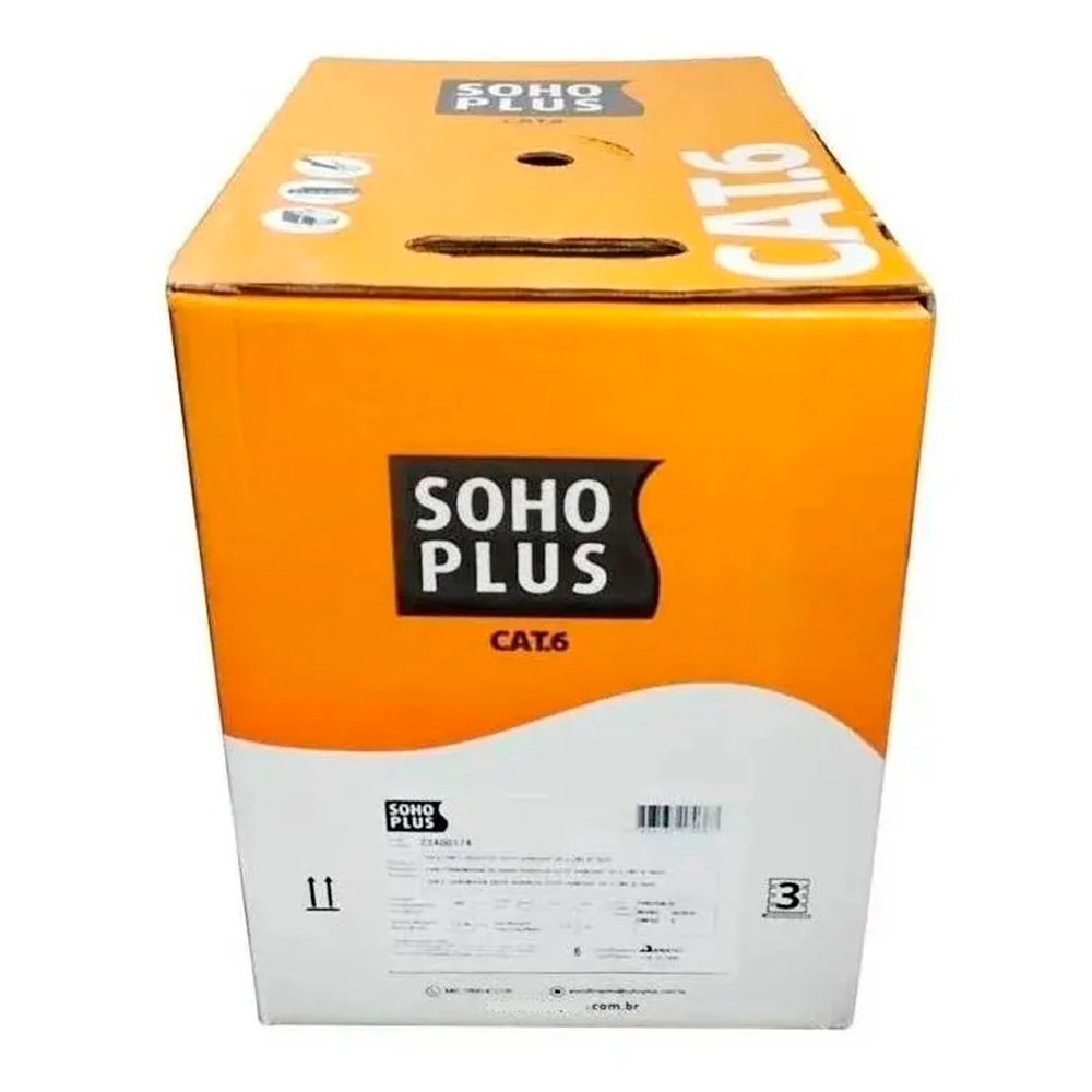 Cabo de Rede FURUKAWA SOHOPLUS CAT6 UTP 24AWG Caixa com 305 Metros Azul - Imagem 2