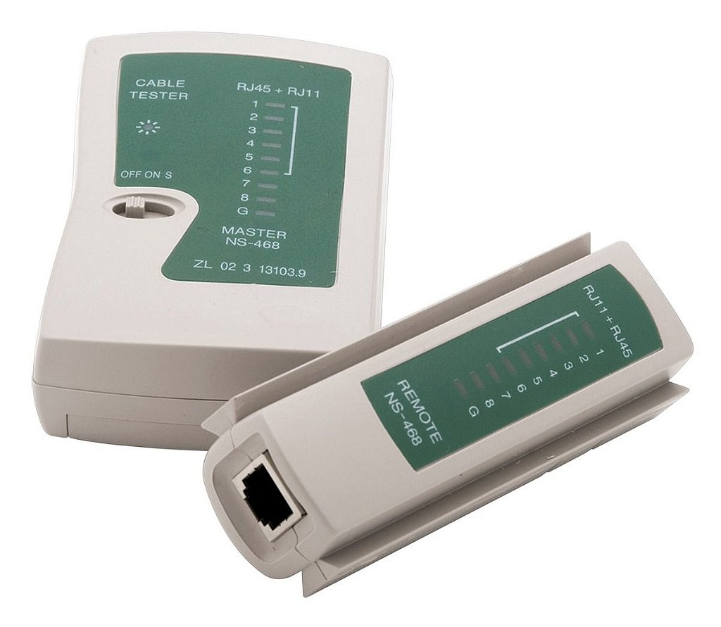 Testador de Cabo de Rede LAN Profissional RJ45 e RJ11 com Base Remota e LEDs Indicadores - Imagem 2