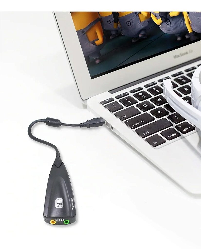 Placa de Som USB Knup HB-T130 Adaptador de Áudio 7.1 Virtual P2 para Fone e Microfone - Imagem 3