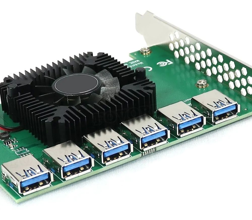Placa Multiplicadora PCI-E 4x para 6x Portas USB 3.0 GENERICO Chipset ASM1812 - Imagem 2