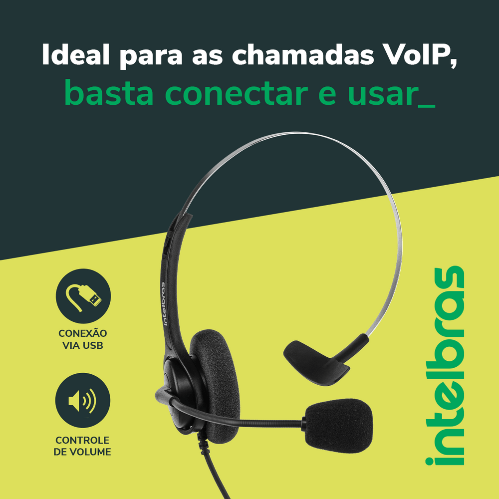 Headset Intelbras CHS 40 USB Monoauricular com Microfone Flexível e Controle de Volume Integrado - Imagem 3