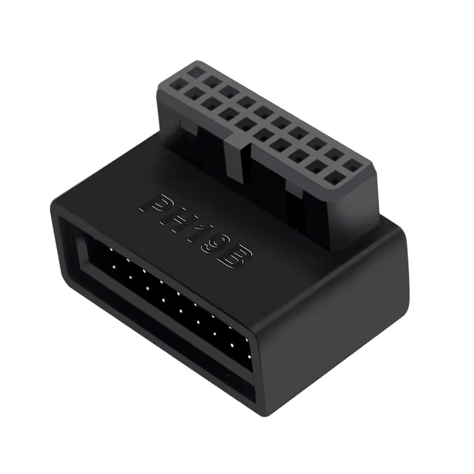 Adaptador USB 3.0 Interno 90 Graus para Placa-Mãe Tipo B Preto GENERICO Plug and Play