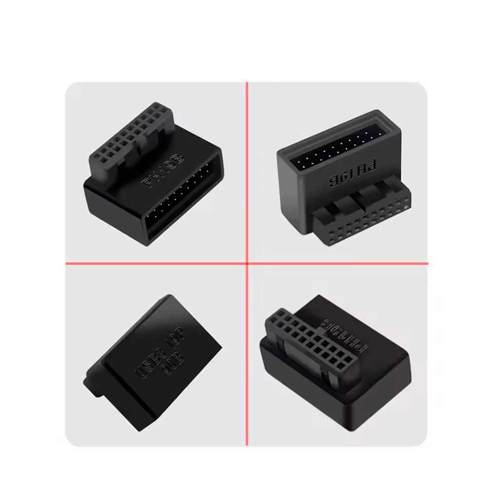 Adaptador USB 3.0 Interno 90 Graus para Placa-Mãe Tipo B Preto GENERICO Plug and Play - Imagem 3