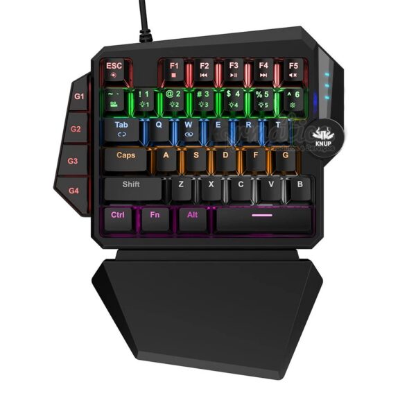 Teclado Mecânico KNUP KP-TM003 Switch Azul USB LED Rainbow com Teclas Macro