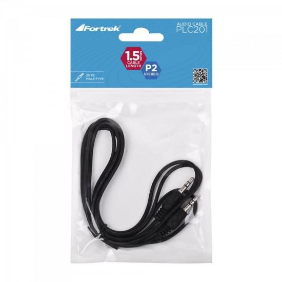 Cabo de Áudio EXBOM PLC-201 P2 x Estéreo 1,5 Metros Preto - Imagem 2