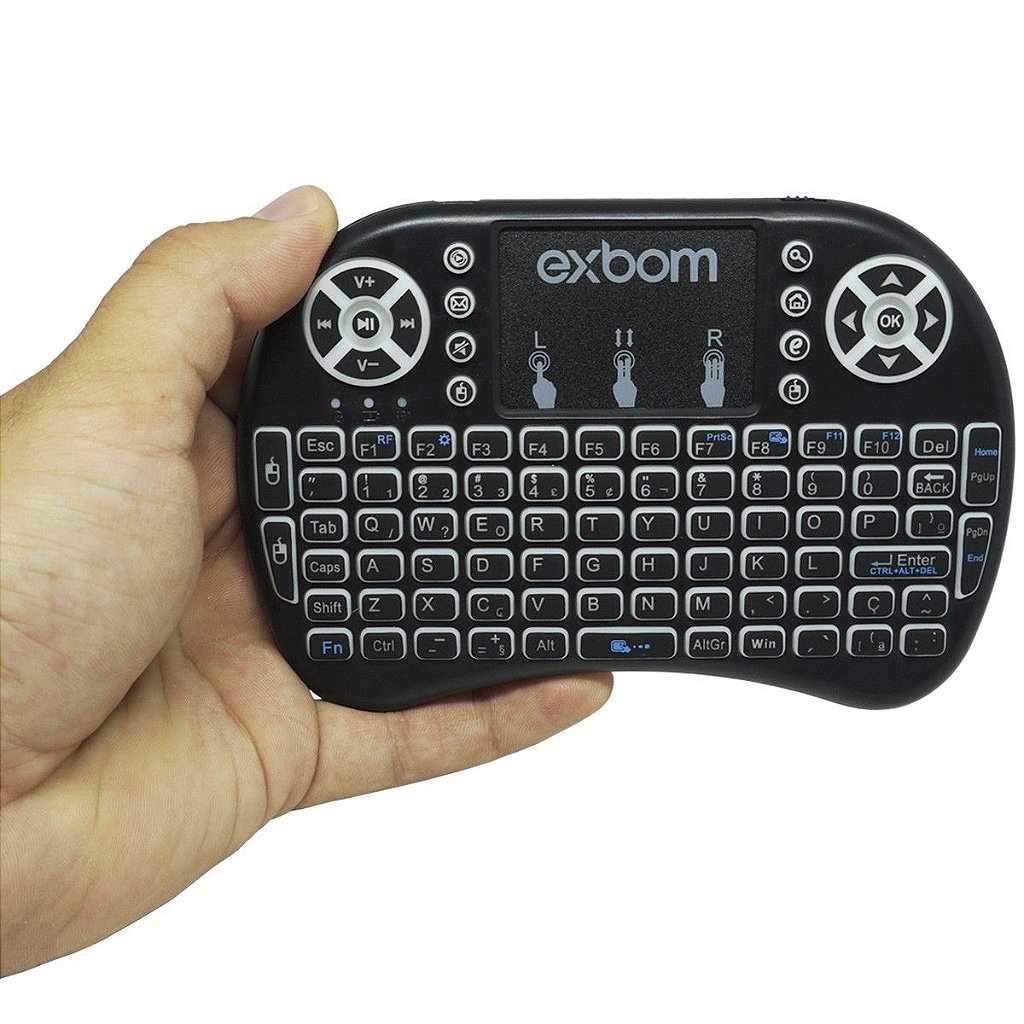 Mini Teclado Wireless Exbom BK-BTi8LED 2.4GHz com Air Mouse Touchpad e LED Iluminado para Smart TV PC Android - Imagem 2
