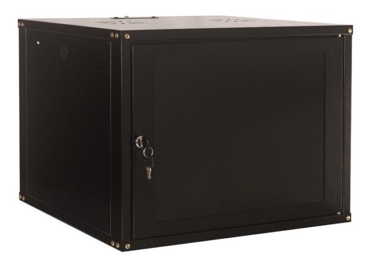 Rack de Parede 19 Polegadas 10U x 370mm Preto Porta Sólida M
