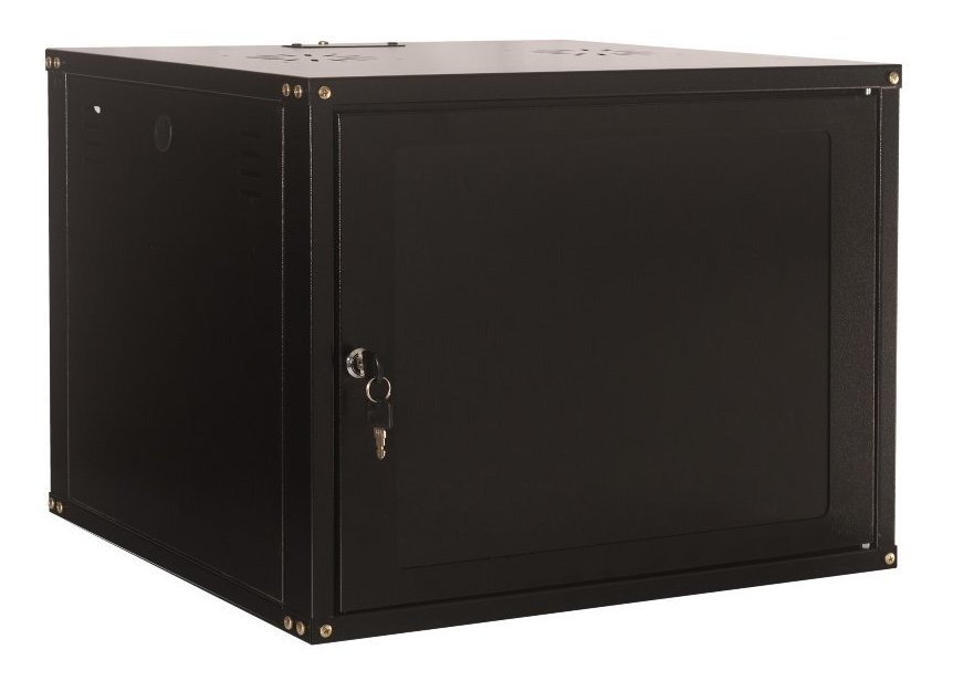 Rack de Parede 19 Polegadas 10U x 370mm Preto Porta Sólida M