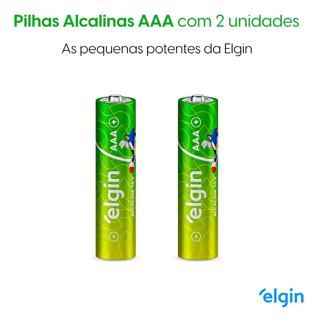 Pilha Alcalina Elgin AAA Palito 1.5V Blister com 2 Unidades - Imagem 3