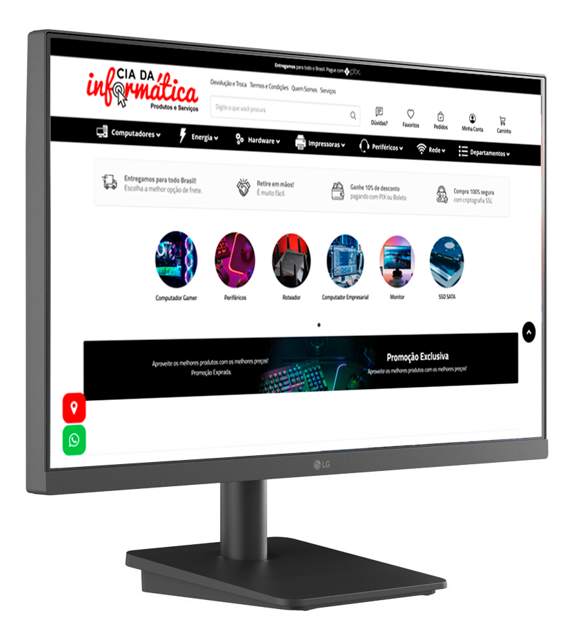 Monitor 24" 24MS500-B LG Full HD 1920x1080 IPS 100Hz 5ms HDMI VESA Preto - Imagem 2