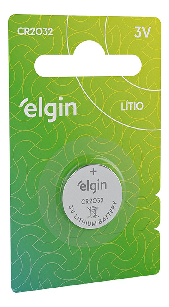 Bateria Lithium 3V CR2025 Elgin Tipo Moeda para Placa Mãe, Controles e Eletrônicos