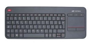 Teclado Sem Fio C3Tech K-WT200BK com Touchpad Integrado Multimídia ABNT2