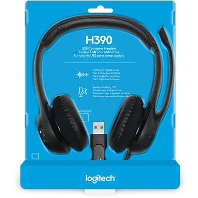 Headset Logitech H390 Áudio Digital em Couro USB Preto - Imagem 2