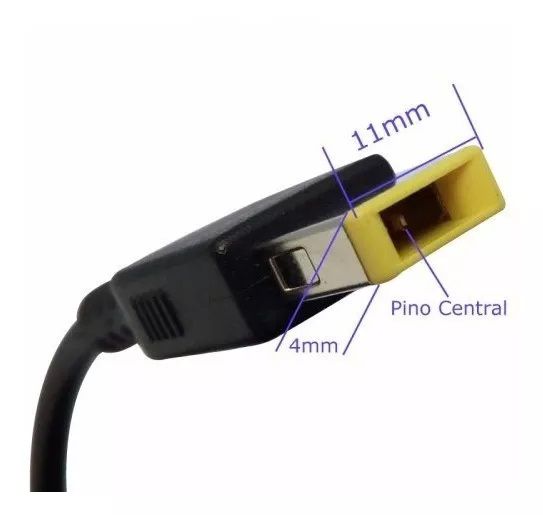 Fonte Notebook Grasep D-538 65W 20V 3.25A Conector Retangular Slim Tip Compatível Lenovo ThinkPad IdeaPad Yoga - Imagem 2