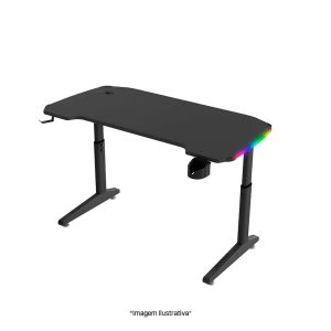 Mesa Gamer Aitek DELTA-MT1211T com Regulagem de Altura Automática 1 Motor 120x63cm Lateral RGB Suporte Headset e Copo