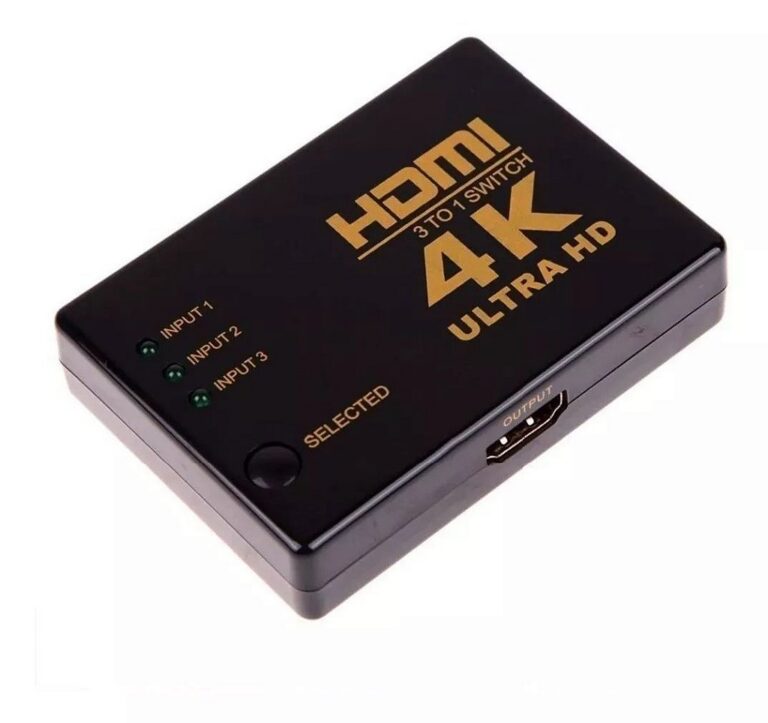 Switch HDMI 3x1 Divisor 3 Portas para 1 Saída 4K Ultra HD 3D com Controle Remoto