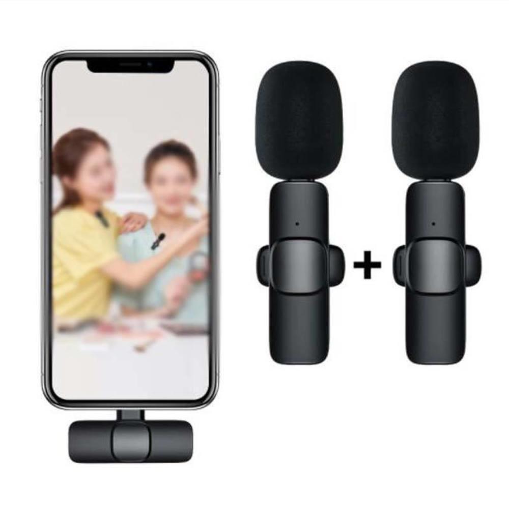 Microfone de Lapela Duplo Sem Fio Tomate MT-2217 com Receptor Tipo C e Adaptador Lightning para iPhone - Imagem 3