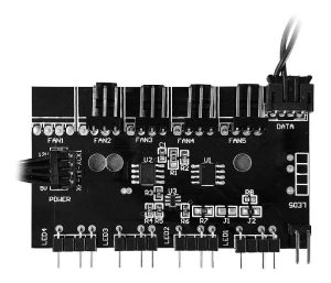 Controladora ARGB Mymax MYC/ARGB44 para 4 Fans Endereçáveis 5V 3 Pinos Alimentação SATA