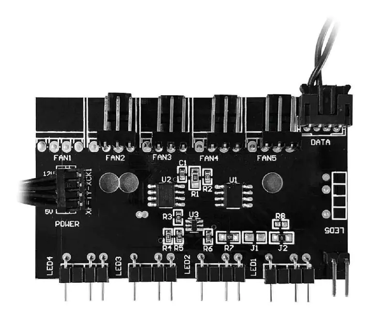 Controladora ARGB Mymax MYC/ARGB44 para 4 Fans Endereçáveis 5V 3 Pinos Alimentação SATA