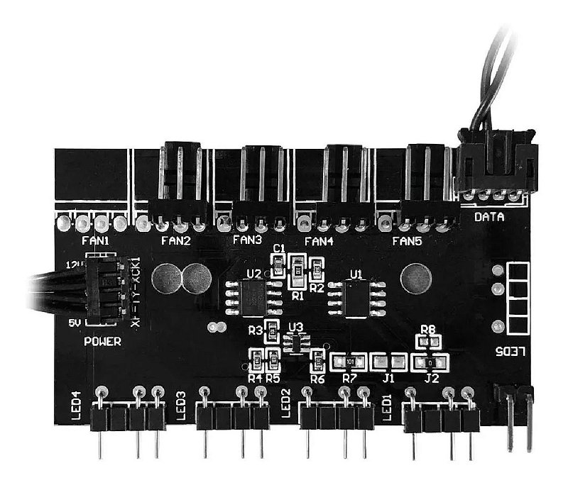 Controladora ARGB Mymax MYC/ARGB44 para 4 Fans Endereçáveis 5V 3 Pinos Alimentação SATA