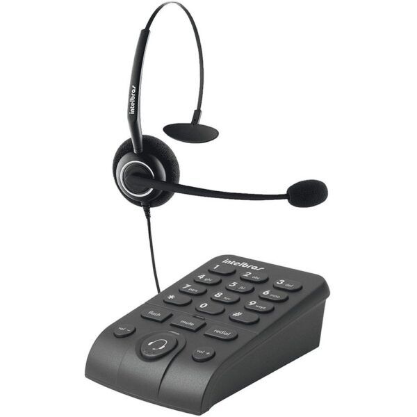 Telefone Headset Intelbras HSB 50 com Base Discadora para Linha Analógica e Microfone Cancelador de Ruído