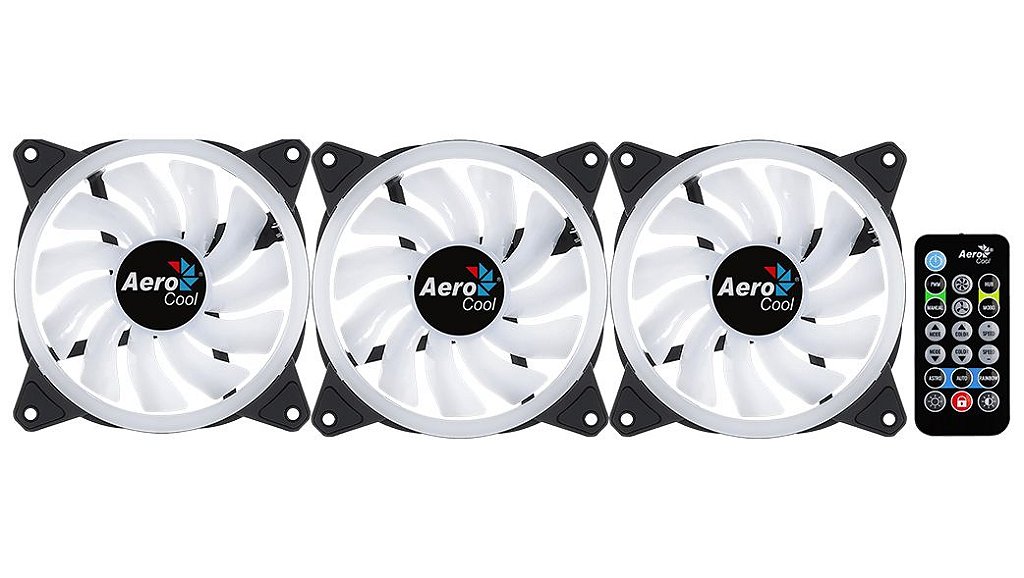 Kit 3 Coolers Fan Aerocool Duo 12 Pro 120mm ARGB Endereçável com Controladora e Controle Remoto - Imagem 4