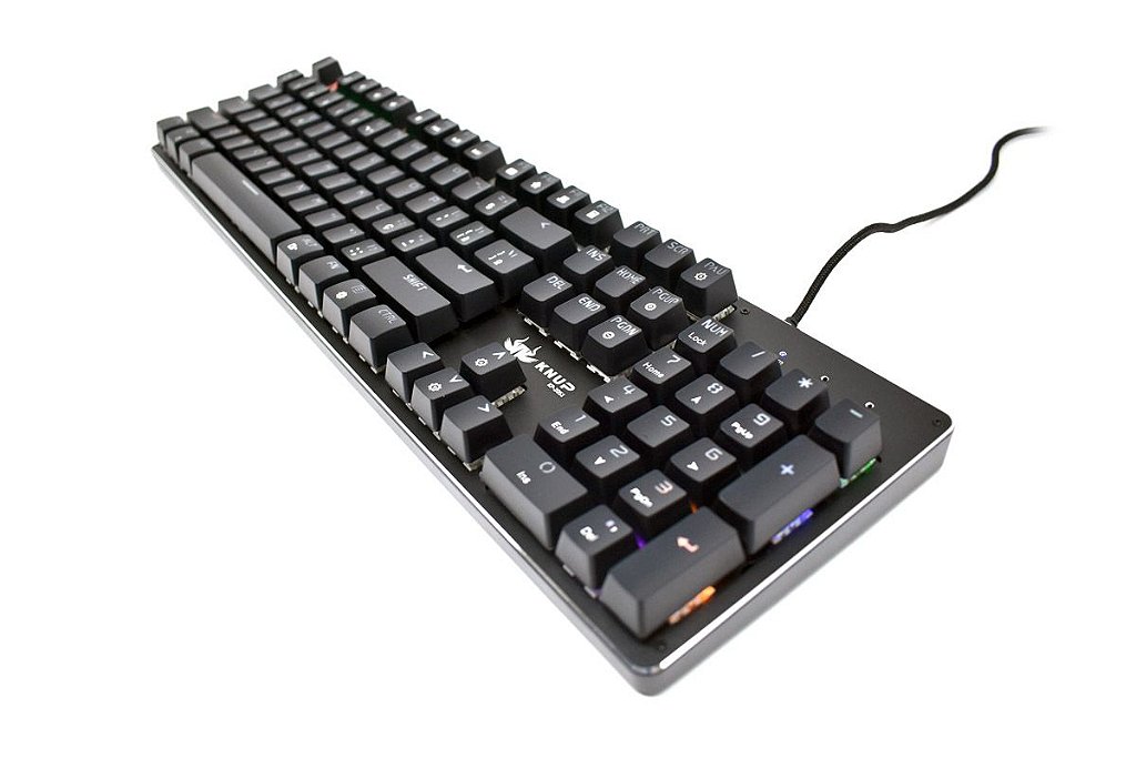 Teclado Mecânico Knup KP-2051 Switch Blue LED Rainbow Anti-Ghosting USB Corpo de Metal - Imagem 3